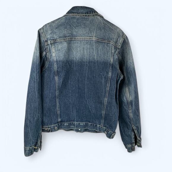 Gap 1969 Classic Denim Blue Jean Icon Button Front Women's Jacket Size L - Picture 2 of 7